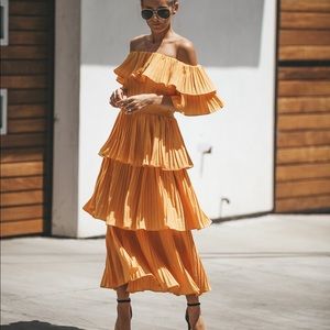 Gold Rush Tiered Maxi Dress - Medium